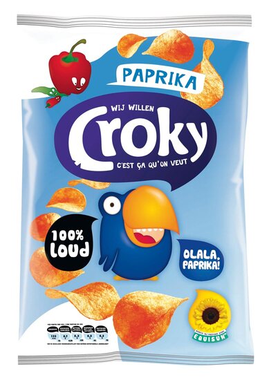 Croky chips paprika, zakje van 100 gram