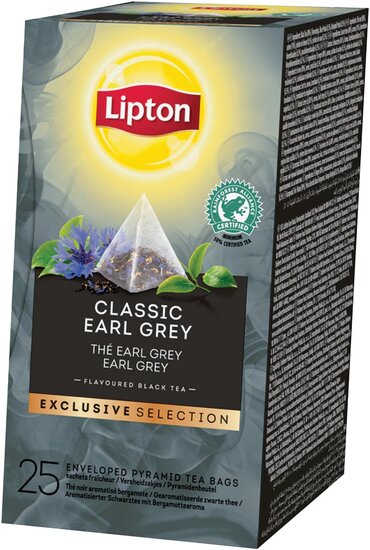 Lipton thee, Earl Grey, Exclusive Selection, doos van 25 zakjes