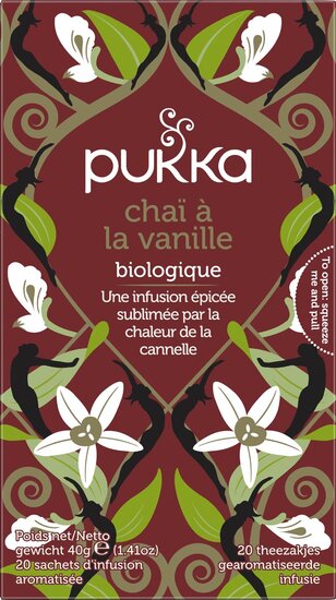 Pukka thee bio, Vanilla Chai, pak van 20 stuks