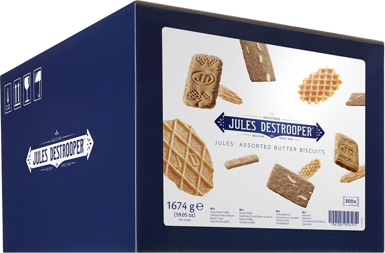 Jules Destrooper koekjes, Jules&#039; Assorted Butter Biscuits, doos van 300 stuks