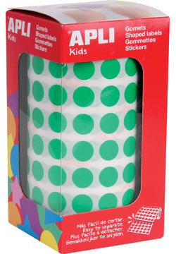 Apli Kids stickers op rol, cirkel diameter 10,5 mm, groen