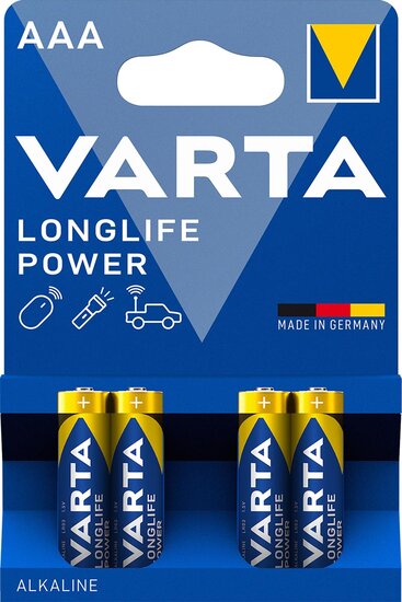 Varta batterij Longlife Power AAA, blister van 4 stuks