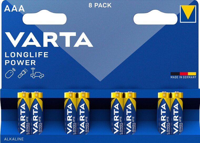 Varta batterij Longlife Power AAA, blister van 8 stuks