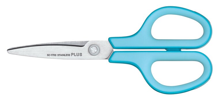 Plus FitCut Curve SMART schaar, 17,5 cm, blauw, op blister