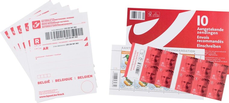 Bpost kit aangetekende zending, pak van 10 zendingen