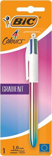 Bic Colours Gradient 4-kleurenbalpen, medium, klassieke inktkleuren, op blister