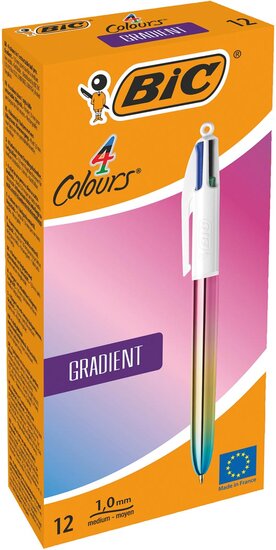 Bic Colours Gradient 4-kleurenbalpen, medium, klassieke inktkleuren