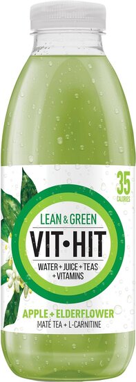 Vit Hit vitaminedrank Lean &amp; Green, flesje van 50 cl, pak van 12 stuks