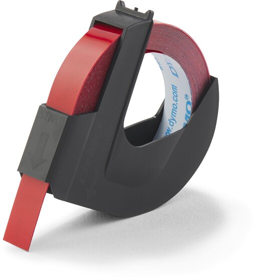 Dymo tape 9 mm voor lettertang Omega, rood