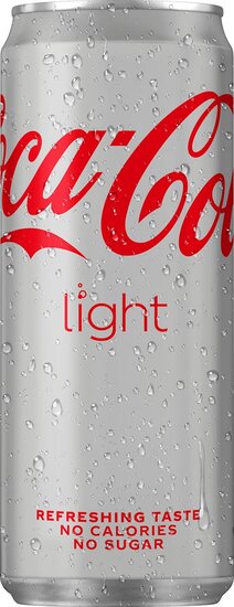 Coca-Cola Light frisdrank, sleek blik van 33 cl, pak van 24 stuks