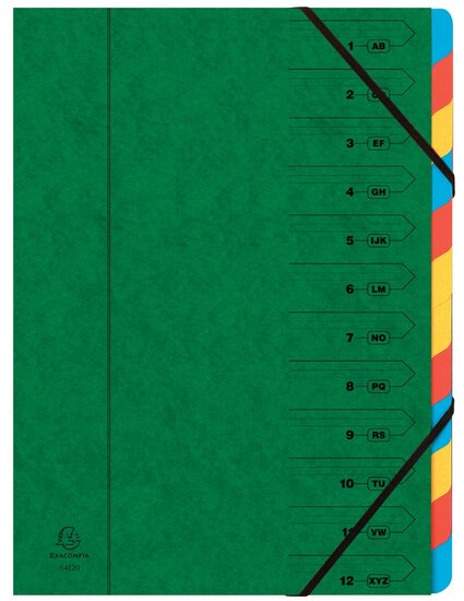 Exacompta Sorteermap 12-delig, groen