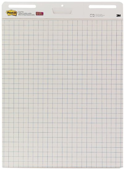 Post-it meeting chart, ft 63,5 x 77,5 cm, geruit, 30 vel, pak van 2 blokken