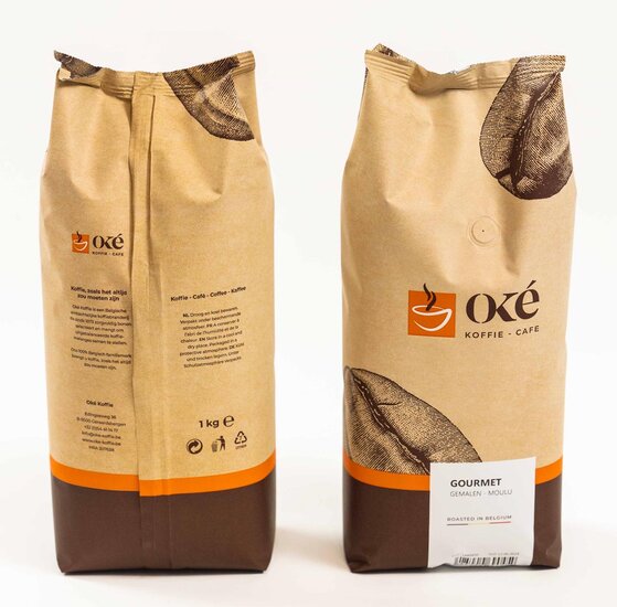 Ok&eacute; koffie, gemalen, zak van 1 kg, Gourmet