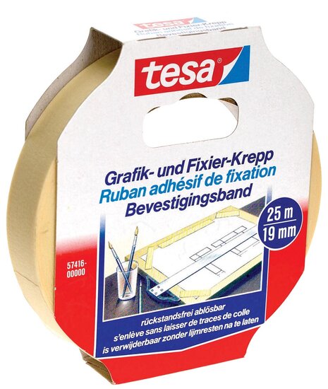 Tesa bevestigingsplakband, ft 19 mm x 25 m