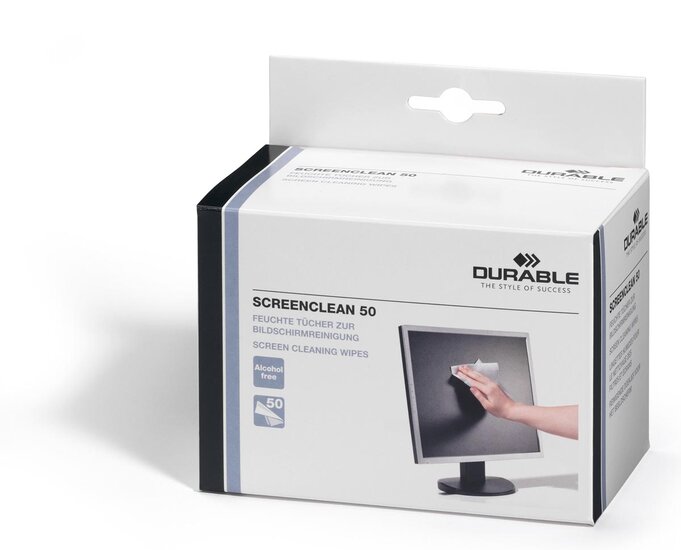 Durable Screenclean reinigingsdoekjes, doosje van 50 stuks