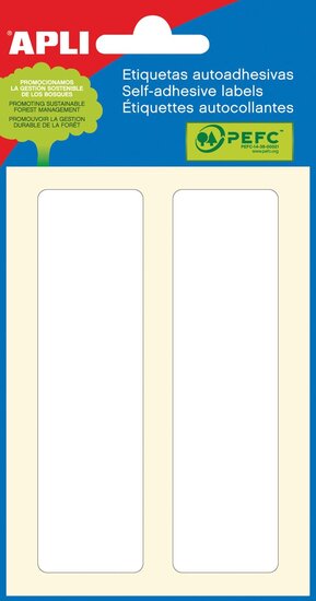 Apli witte etiketten ft 38 x 102 mm (b x h), 12 stuks, 2 per blad (2685)