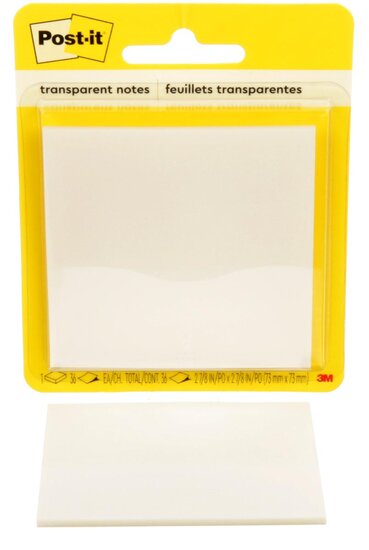 Post-it Transparent Notes, 36 vel, ft 73 x 73 mm, op blister