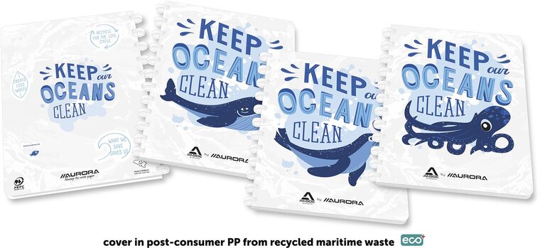 Aurora Adoc schrift Ocean Waste Plastics A4 gelijnd