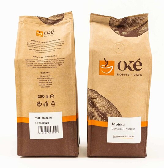 Ok&eacute; koffie, gemalen, pak van 250 g, Mokka