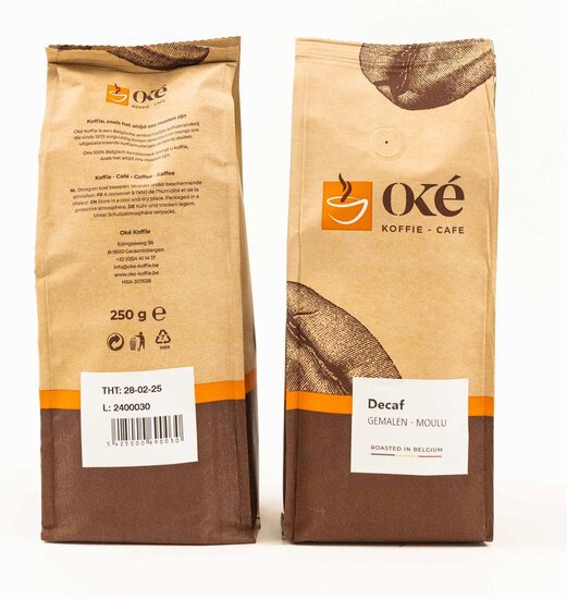 Ok&eacute; koffie, gemalen, pak van 250 g, Deca