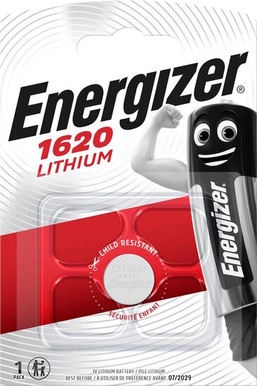 Energizer knoopcel CR1620, op blister