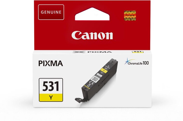 Canon inktcartridge CLI-531, 515 pagina&#039;s, OEM 6121C001, geel