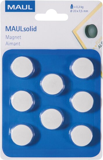 MAUL magneet Solid 20mm trekkracht 300gr blister 8 wit