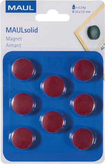 MAUL magneet Solid 20mm trekkracht 300gr blister 8 rood