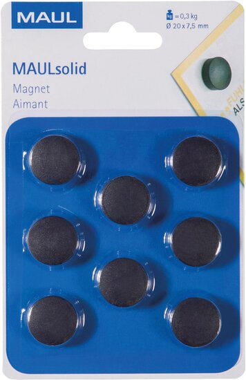 MAUL magneet Solid 20mm trekkracht 300gr blister 8 zwart