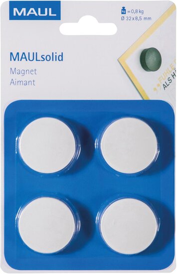 MAUL magneet Solid 32mm trekkracht  800gr blister 4 wit