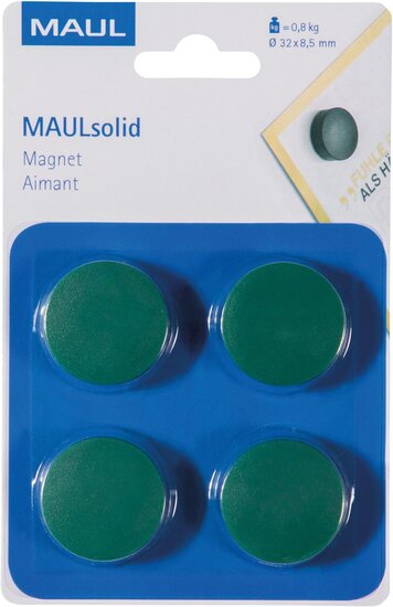 MAUL magneet Solid 32mm trekkracht  800gr blister 4 groen