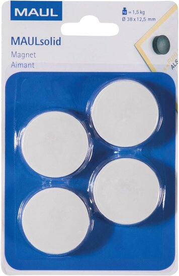 MAUL magneet Solid 38mm trekkracht  1,5kg blister 4 wit