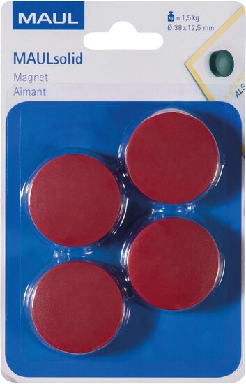 MAUL magneet Solid 38mm trekkracht  1,5kg blister 4 rood