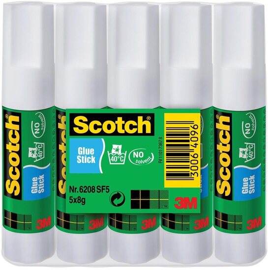 Scotch plakstift 8 g, pak van 5 stiften