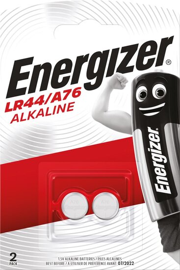 Energizer knoopcel LR44/A76, blister van 2 stuks