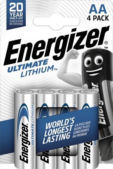 Energizer batterijen Lithium AA, blister van 4 stuks