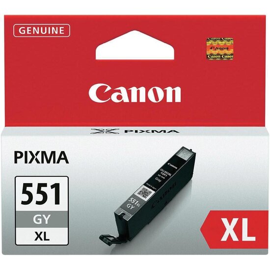 Canon inktcartridge CLI-551GY-XL, 3.350 pagina&#039;s, OEM 6447B001, grijs