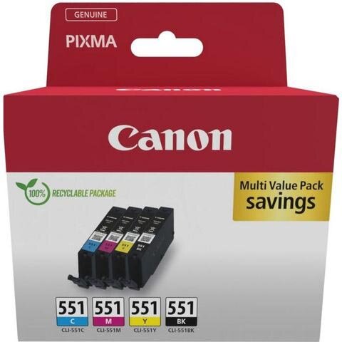 Canon inktcartridge CLI-551, 300-500 pagina&#039;s, OEM 6509B016, 4 kleuren