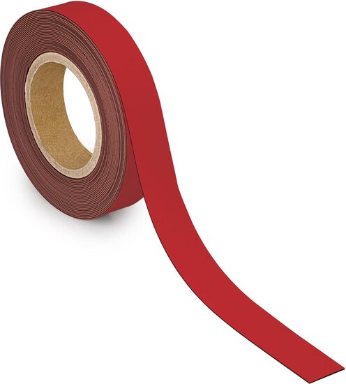 MAUL magnetisch etiketband beschrijf- en wisbaar, 10mtx30mm, rood