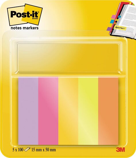 Post-it notes markers Energetic, ft 15 x 50 mm, blister met 5 blokjes van 50 tabs