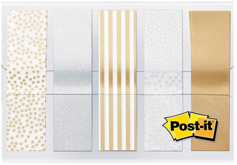 Post-it Index, Metallic Collection, ft 11,9 mm x 43,2mm, 5 x 20 stuks