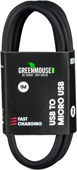 Greenmouse kabel, USB-A naar micro-USB, 1 m, zwart