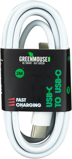 Greenmouse kabel, USB-C naar USB-C, 2 m, wit