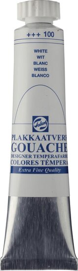 Talens plakkaatverf Extra Fijn tube van 20 ml, wit