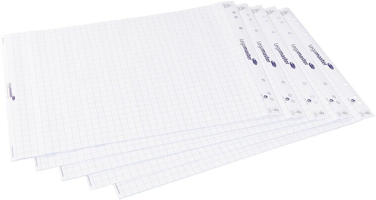 Legamaster papierblok voor flipcharts, geruit, pak van 5 stuks