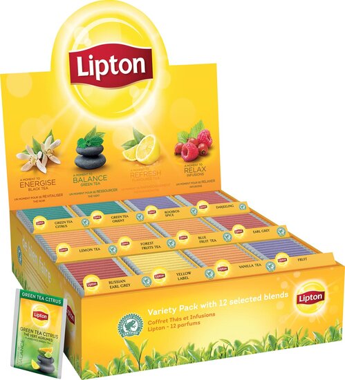 Lipton Variety Pack, 12 smaken, display van 180 zakjes