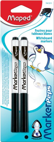 Maped whiteboardmarker Marker&#039;Peps, blister van 2 stuks, zwart