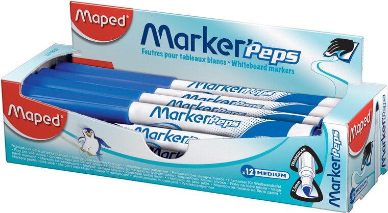 Maped whiteboardmarker Marker&#039;Peps, doos van 12 stuks, blauw