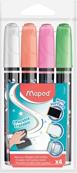 Maped krijtmarker, etui met 4 stuks in geassorteerde kleuren