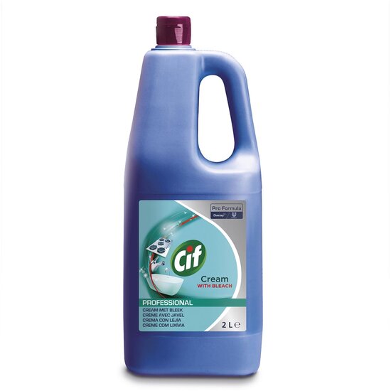 Cif schuurcr&egrave;me, met bleekwater, flacon van 2 liter